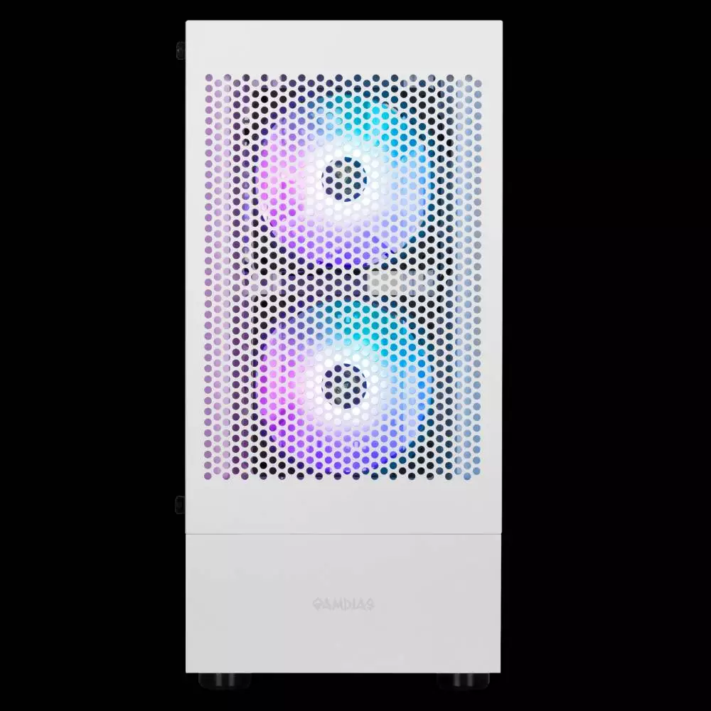 Кутия Gamdias TALOS E3 MESH White aRGB Tempered Glass Case ATX