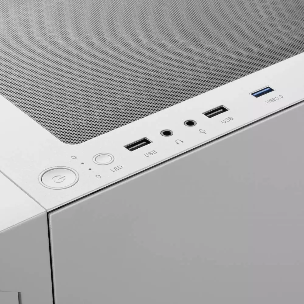 Кутия Gamdias TALOS E3 MESH White aRGB Tempered Glass Case ATX