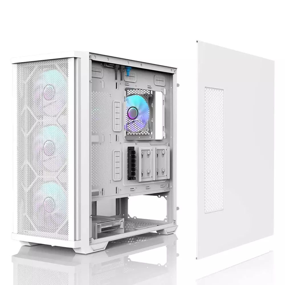  Кутия Zalman Z10 DUO White Mesh/Tempered Glass Case EATX