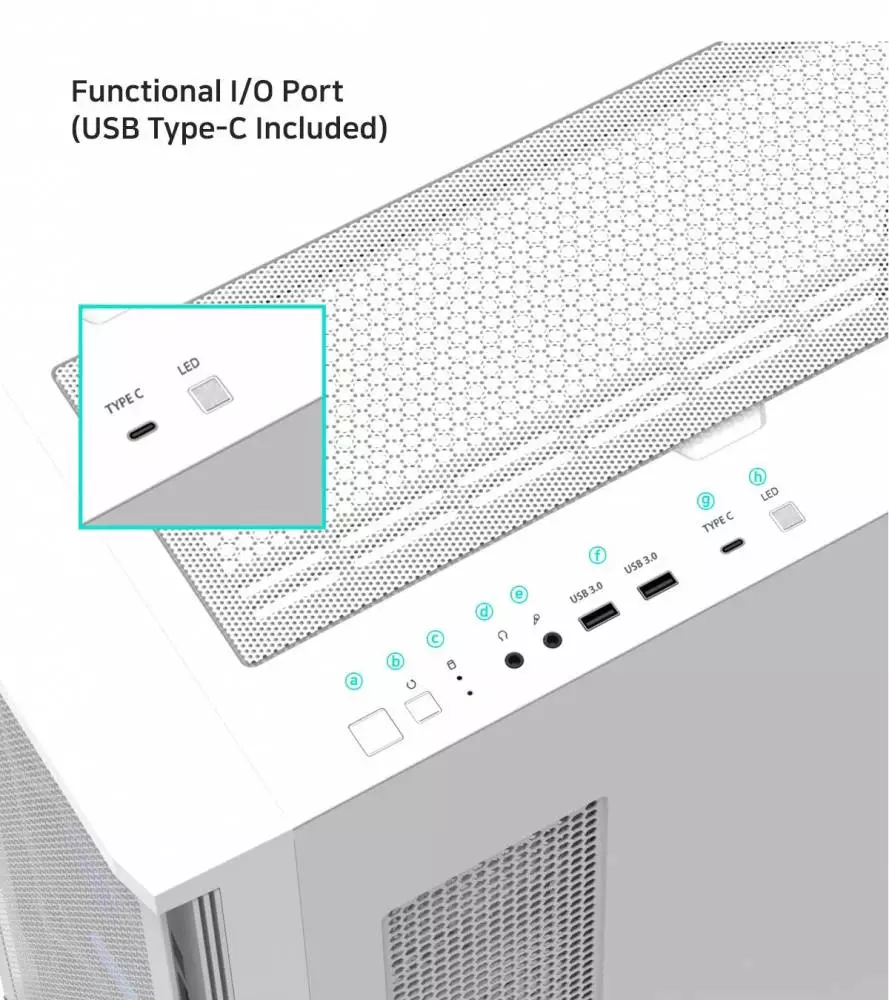  Кутия Zalman Z10 DUO White Mesh/Tempered Glass Case EATX