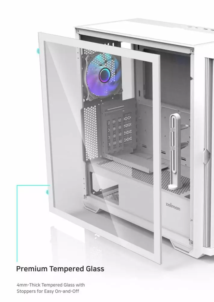  Кутия Zalman Z10 DUO White Mesh/Tempered Glass Case EATX