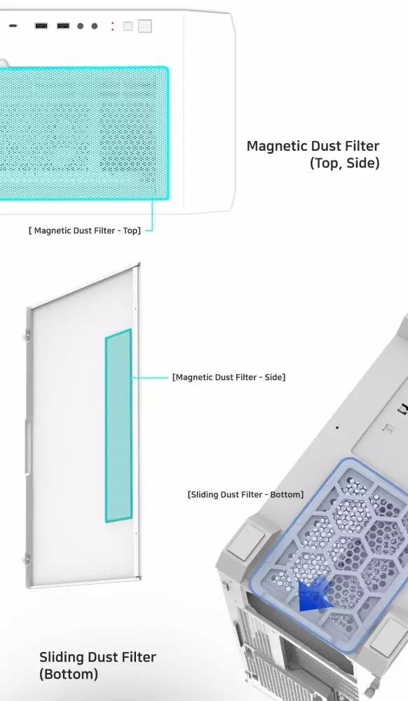  Кутия Zalman Z10 DUO White Mesh/Tempered Glass Case EATX