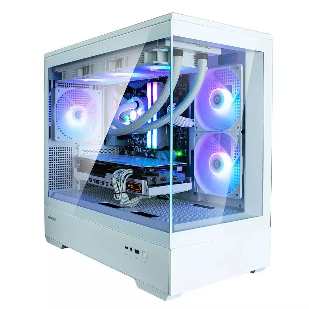Кутия Zalman P30 White aRGB Case mATX Tempered Glass