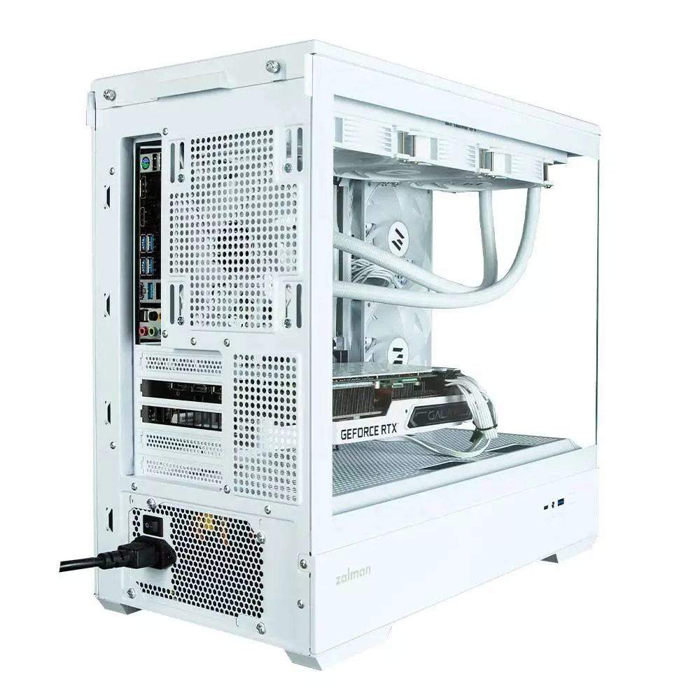 Кутия Zalman P30 White aRGB Case mATX Tempered Glass
