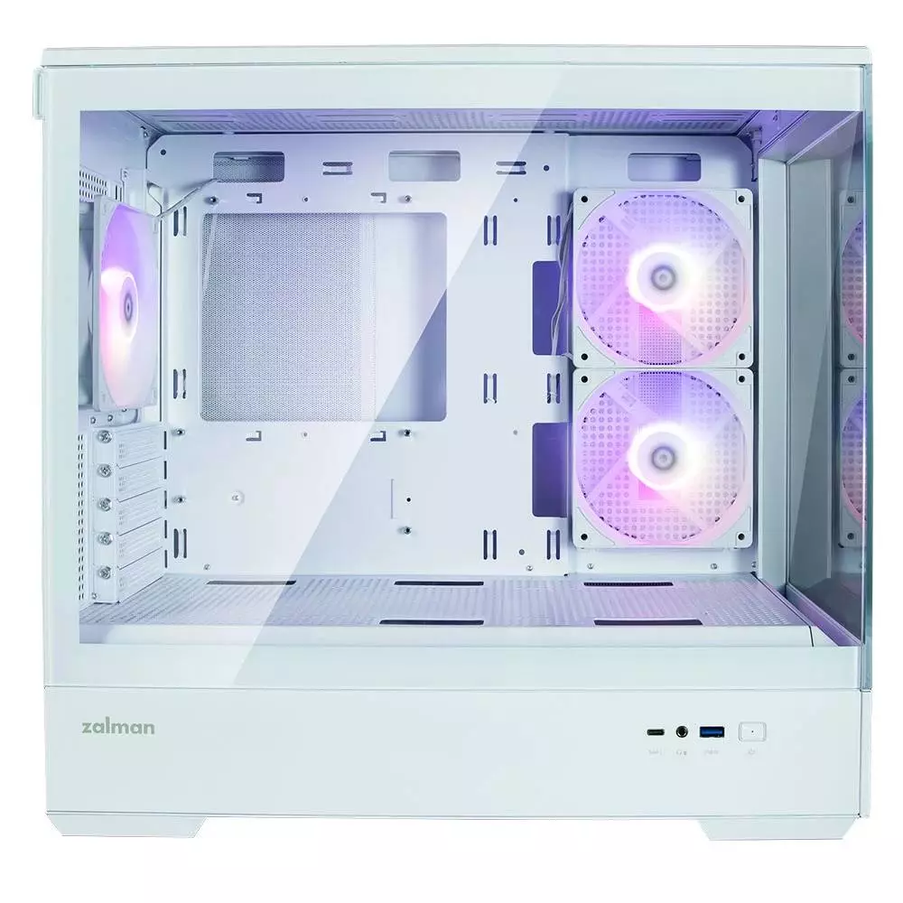 Кутия Zalman P30 White aRGB Case mATX Tempered Glass
