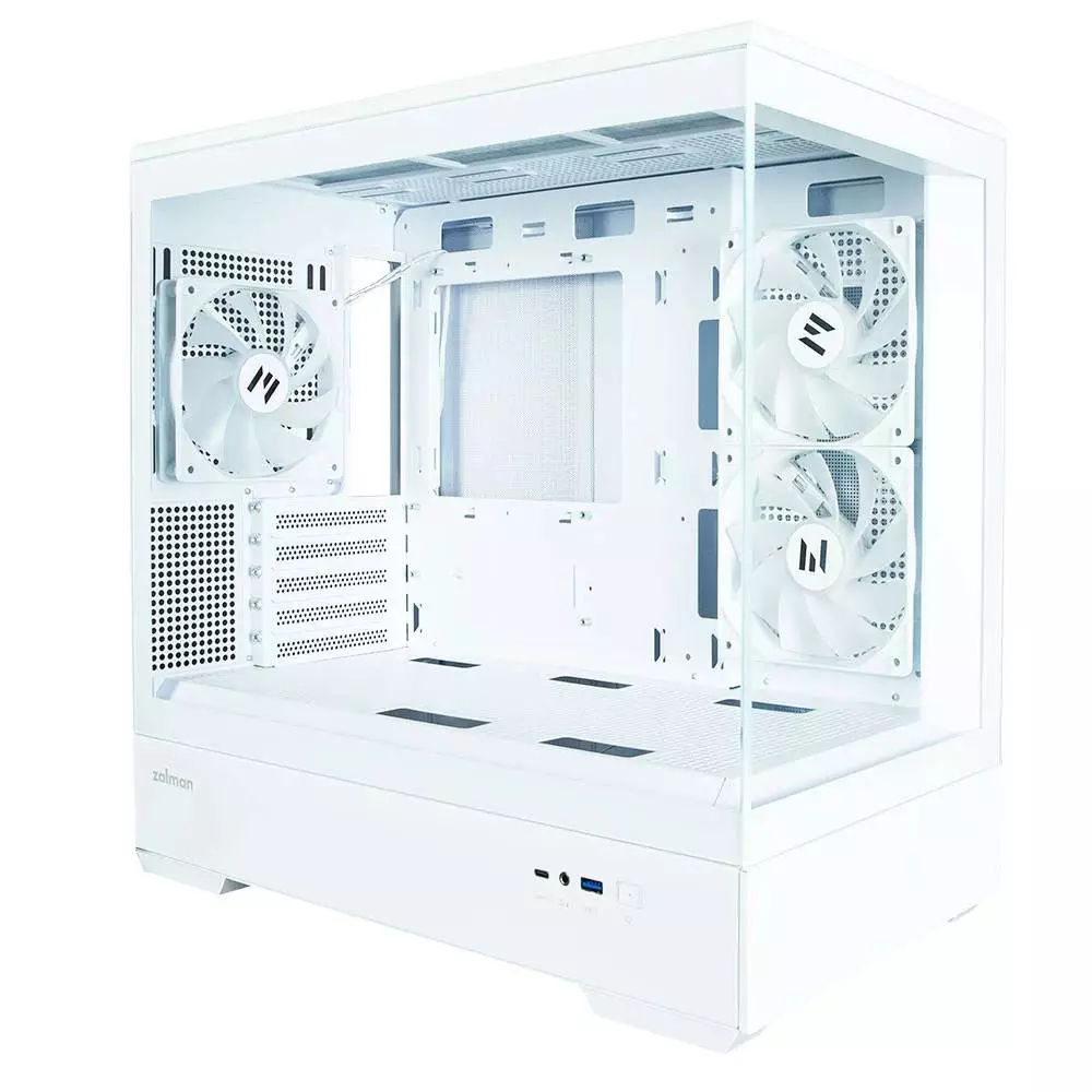 Кутия Zalman P30 White aRGB Case mATX Tempered Glass