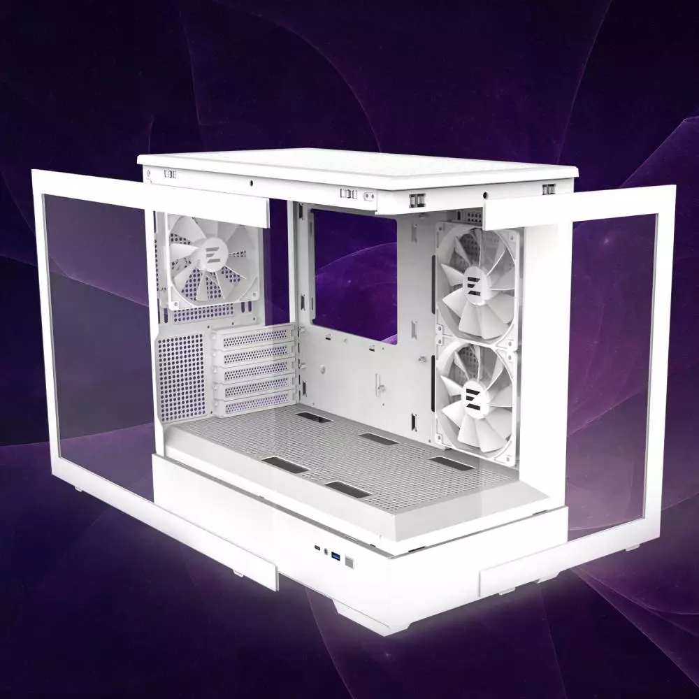 Кутия Zalman P30 White aRGB Case mATX Tempered Glass