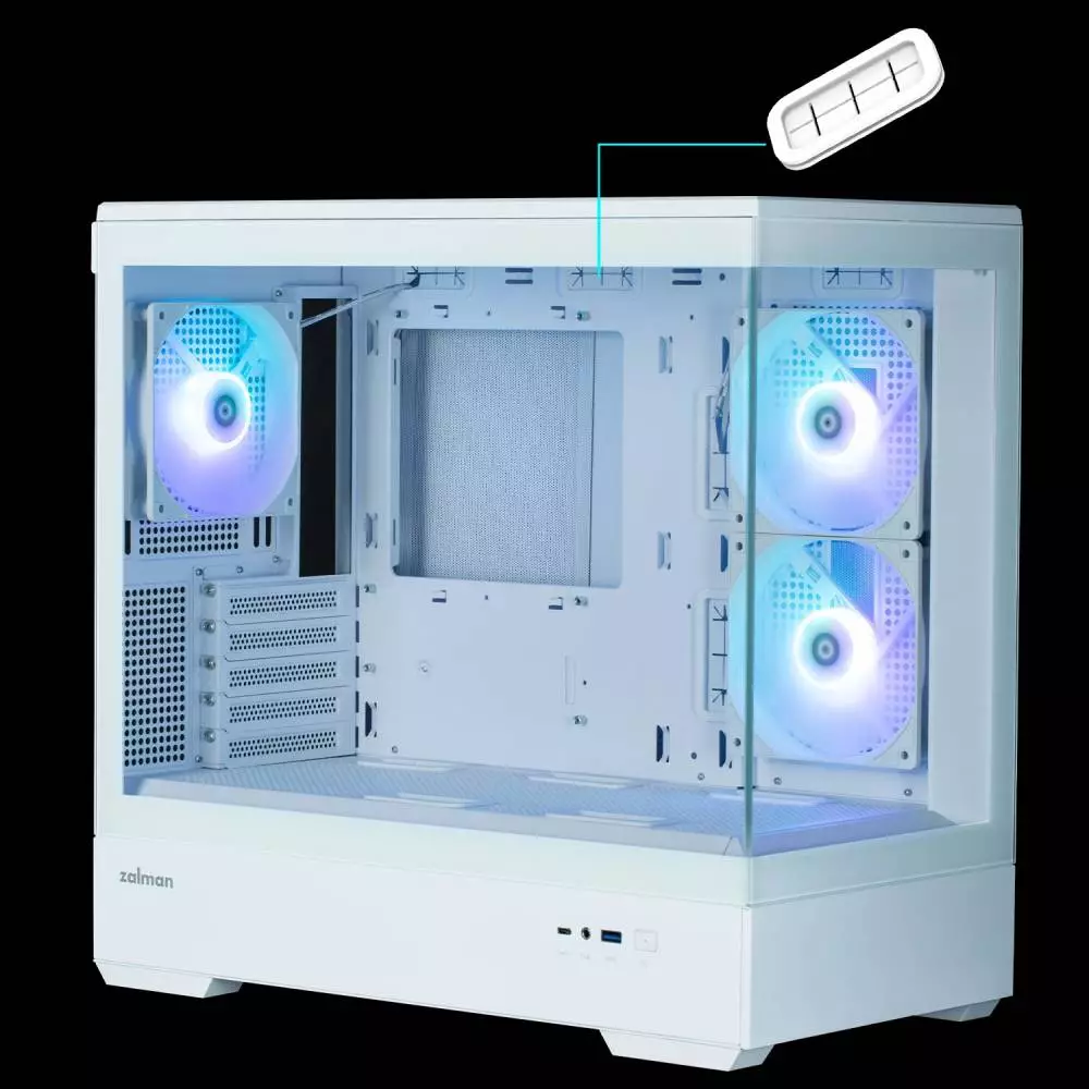 Кутия Zalman P30 White aRGB Case mATX Tempered Glass