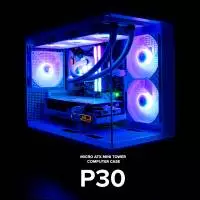 Кутия Zalman P30 White aRGB Case mATX Tempered Glass