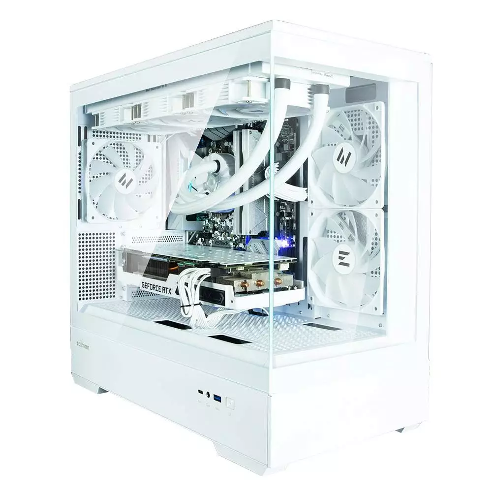 Кутия Zalman P30 White aRGB Case mATX Tempered Glass