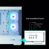 Кутия Zalman P30 White aRGB Case mATX Tempered Glass