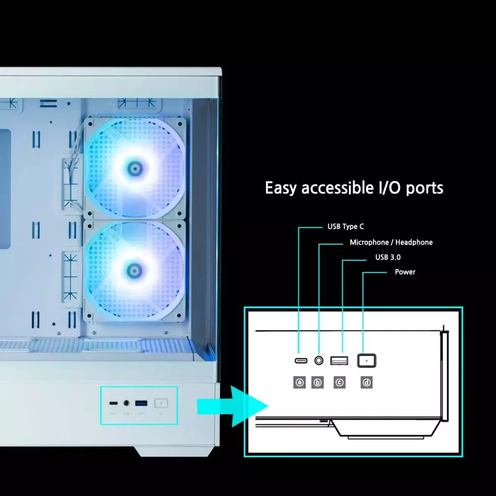 Кутия Zalman P30 White aRGB Case mATX Tempered Glass