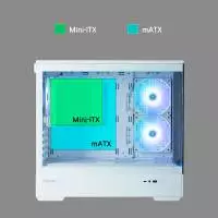 Кутия Zalman P30 White aRGB Case mATX Tempered Glass