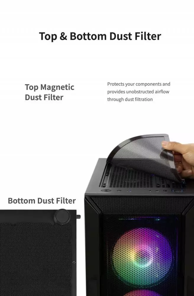 Кутия Zalman I3 NEO Black RGB Mesh Case ATX Tempered Glass