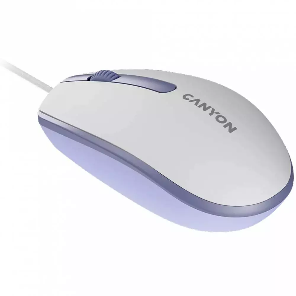 Мишка CANYON M-10 CNE-CMS10WL Wired Optical Mouse White Lavender