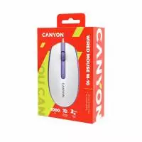 Мишка CANYON M-10 CNE-CMS10WL Wired Optical Mouse White Lavender