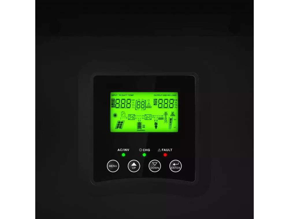 Соларен инвертор Off Grid конвертор с MPPT конролер и соларно зарядно 12VDC 230VAC 1000VA / 1000W чиста синусоида GREEN CELL