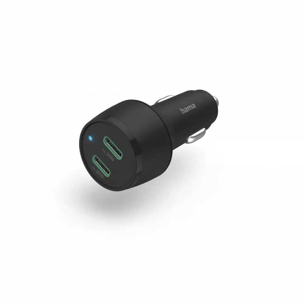 HAMA Бързо зарядно за кола, 2x USB-C Qualcomm&reg;, 45 W, черно