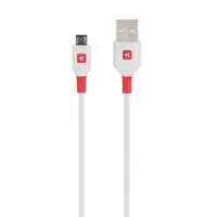 Кабел Skross, micro-USB - USB-A 2.0 мъжко, 1.2м, Бял