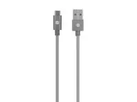 Кабел Skross, USB-A - USB-C, Метална оплетка, 1.20 м, Сив