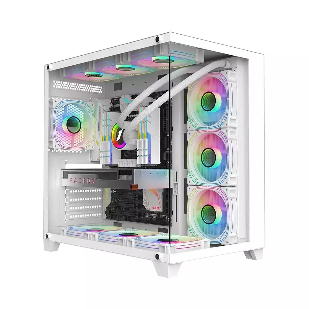 Кутия 1stPlayer MEGAVIEW MV8 White Case ATX