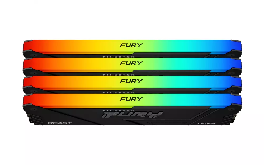 Памет Kingston FURY Beast Black RGB 64GB (4x16GB) DDR4 3600MHz CL18 - KF436C18BB2AK2/64