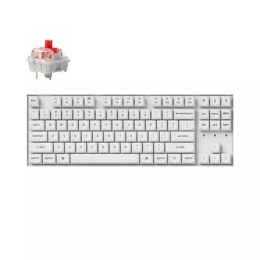 Геймърска механична клавиатура Keychron K8 Pro White QMK/VIA TKL Keychron K Pro Red Switch RGB Backlight Plastic Frame
