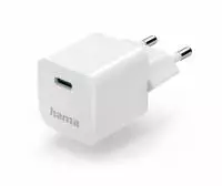Бързо мини зарядно HAMA "Eco", USB-C (PD) / Qualcomm&reg; 3.0, 25 W, бяло