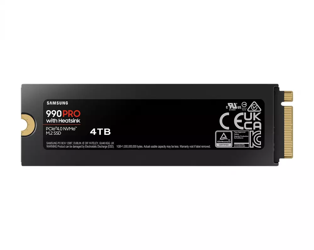 Диск SSD SAMSUNG 990 PRO с Heatsink 4TB M.2 2280 NVMe PCIe Gen4x4 - MZ-V9P4T0CW