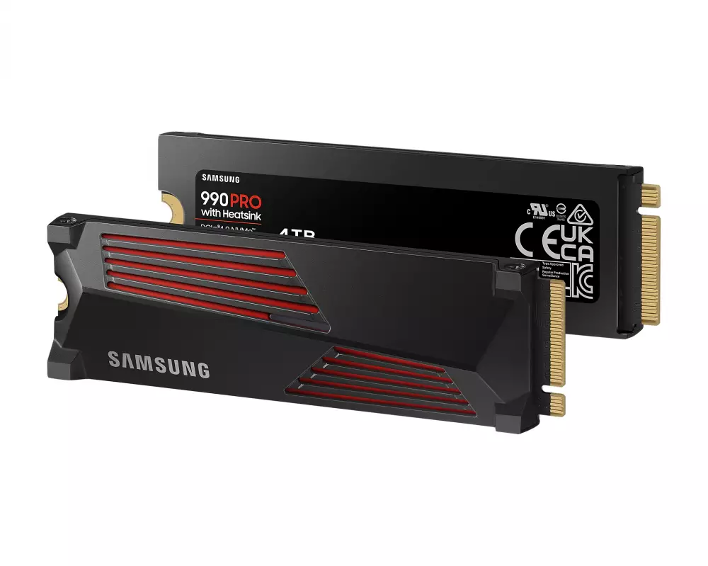 Диск SSD SAMSUNG 990 PRO с Heatsink 4TB M.2 2280 NVMe PCIe Gen4x4 - MZ-V9P4T0CW