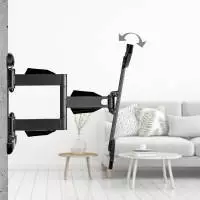 Стенна стойка за TV, Fullmotion ,XL, черна, 191см, 75", до 45кг