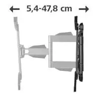 Стенна стойка за TV, Fullmotion ,XL, черна, 191см, 75", до 45кг