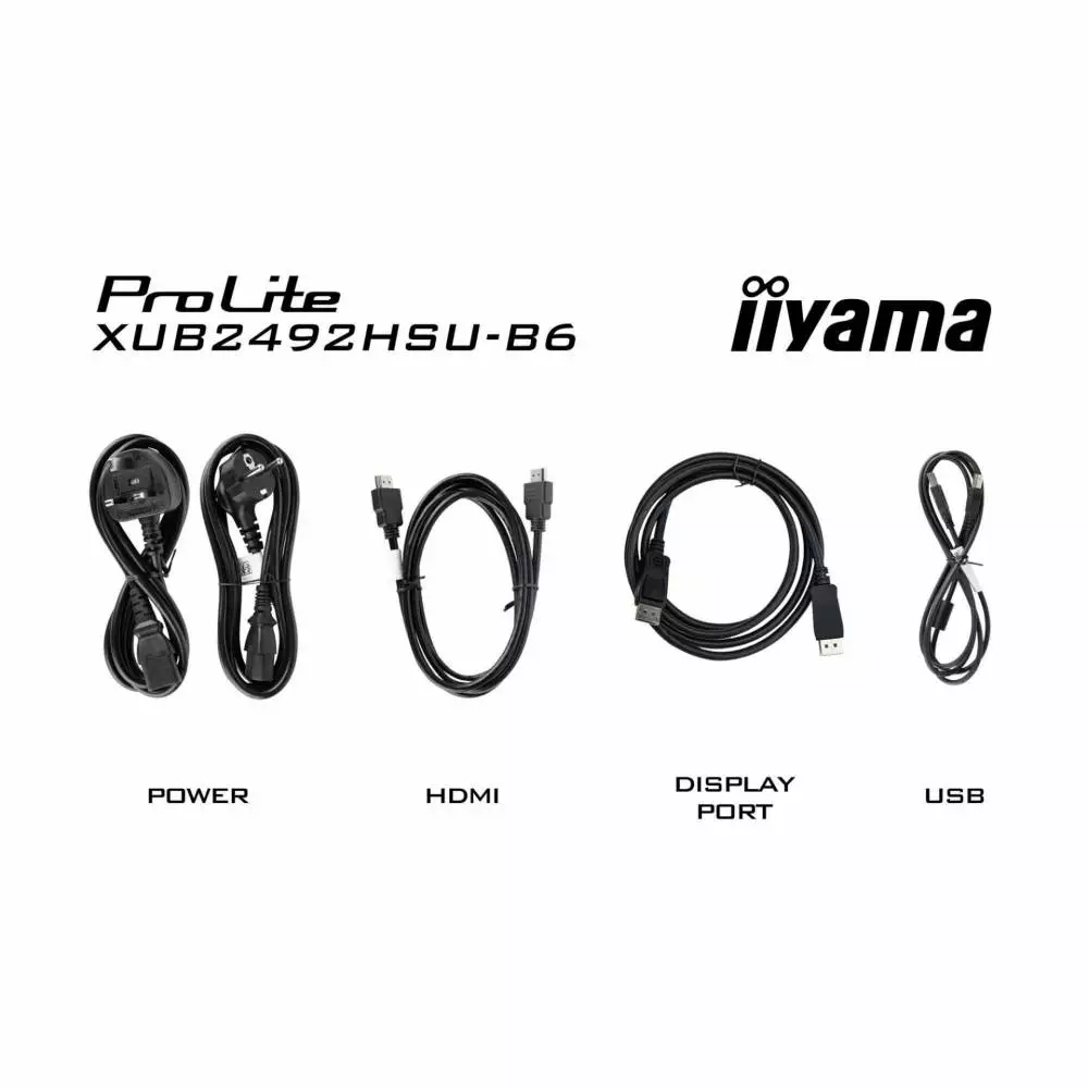 Монитор IIYAMA XUB2492HSU-B6, 23.8", IPS, FHD 1920x1080, 100Hz, 0.4ms, HDMI, DP, AMD FreeSync