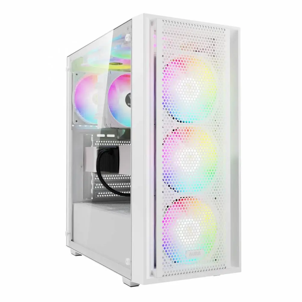 Кутия Gamdias AURA GC2 Elite White Case ATX Mesh RGB Tempered Glass