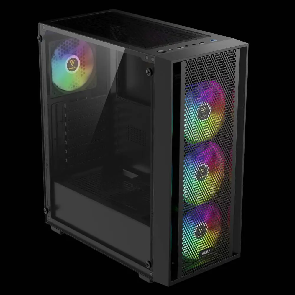 Кутия Gamdias AURA GC2 Elite Black Case ATX Mesh RGB Tempered Glass