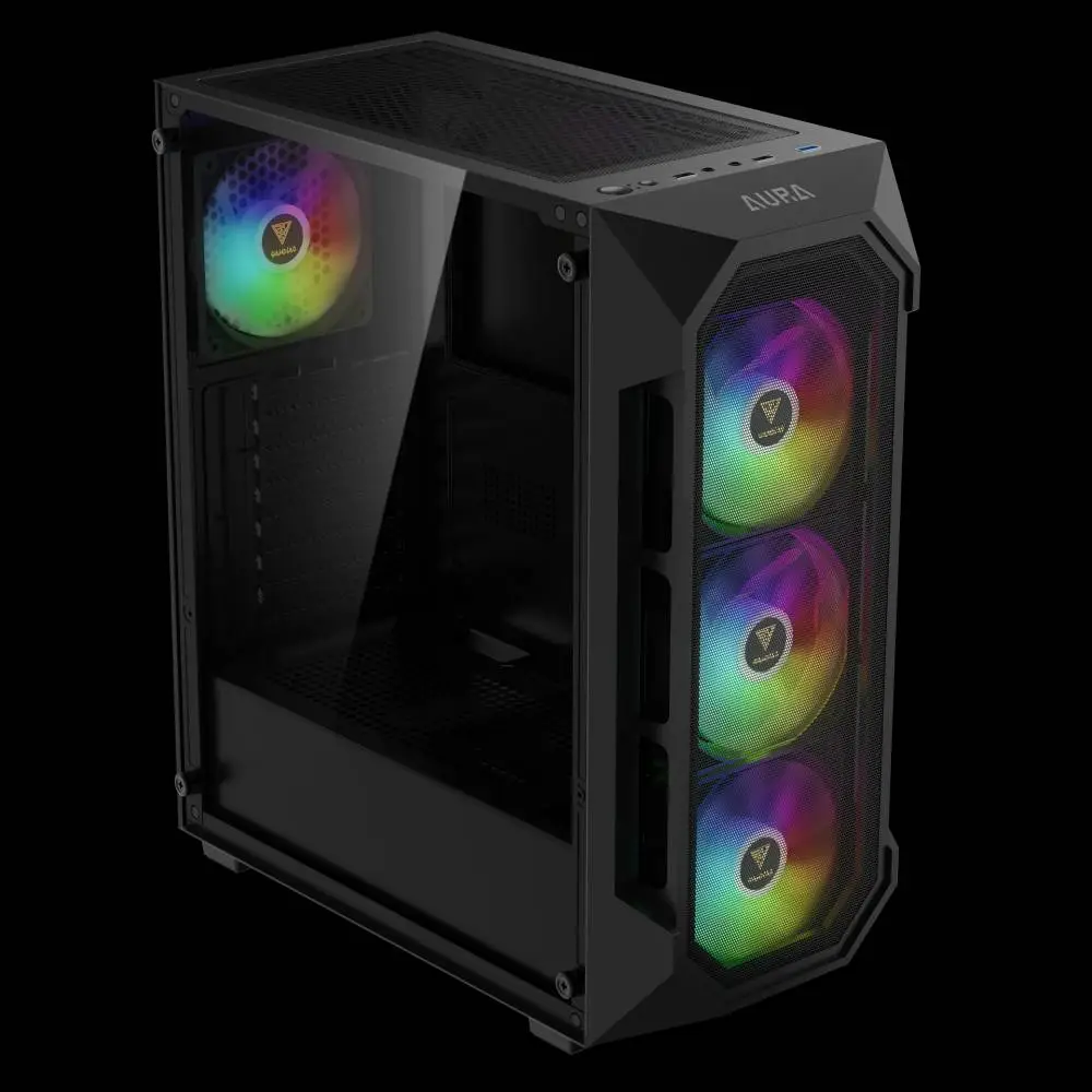 Кутия Gamdias AURA GC1 Elite Black Case ATX Mesh RGB Tempered Glass