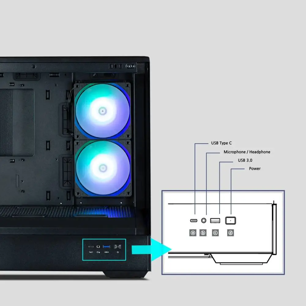 Кутия Zalman P30 Black aRGB Case mATX Tempered Glass