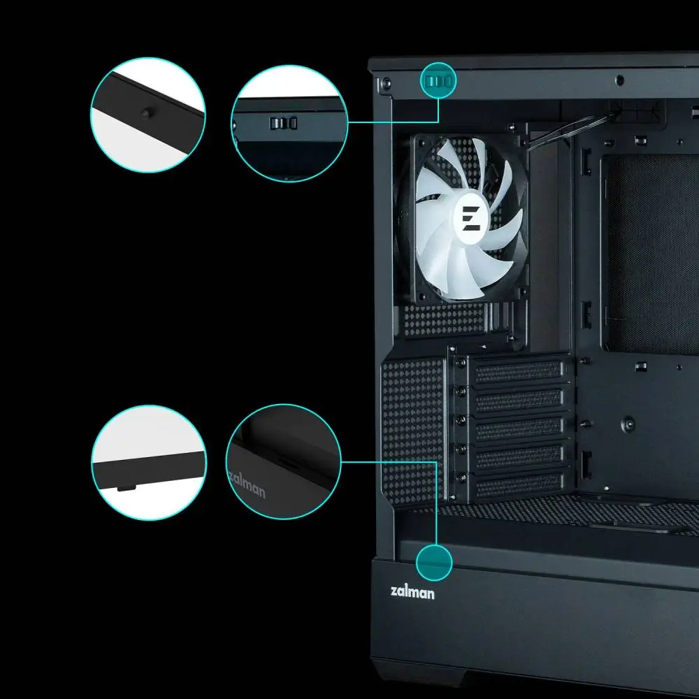 Кутия Zalman P30 Black aRGB Case mATX Tempered Glass