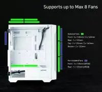 Кутия Zalman I3 NEO TG White aRGB Case ATX Tempered Glass