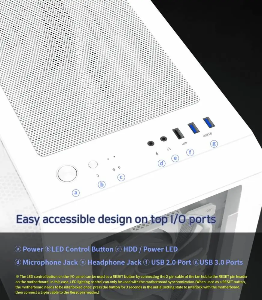 Кутия Zalman I3 NEO TG White aRGB Case ATX Tempered Glass