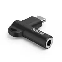 HAMA Адаптер Hama USB-C &ndash; 3,5 mm жак, Aux, 90&deg;, черен