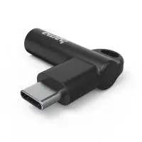 HAMA Адаптер Hama USB-C &ndash; 3,5 mm жак, Aux, 90&deg;, черен