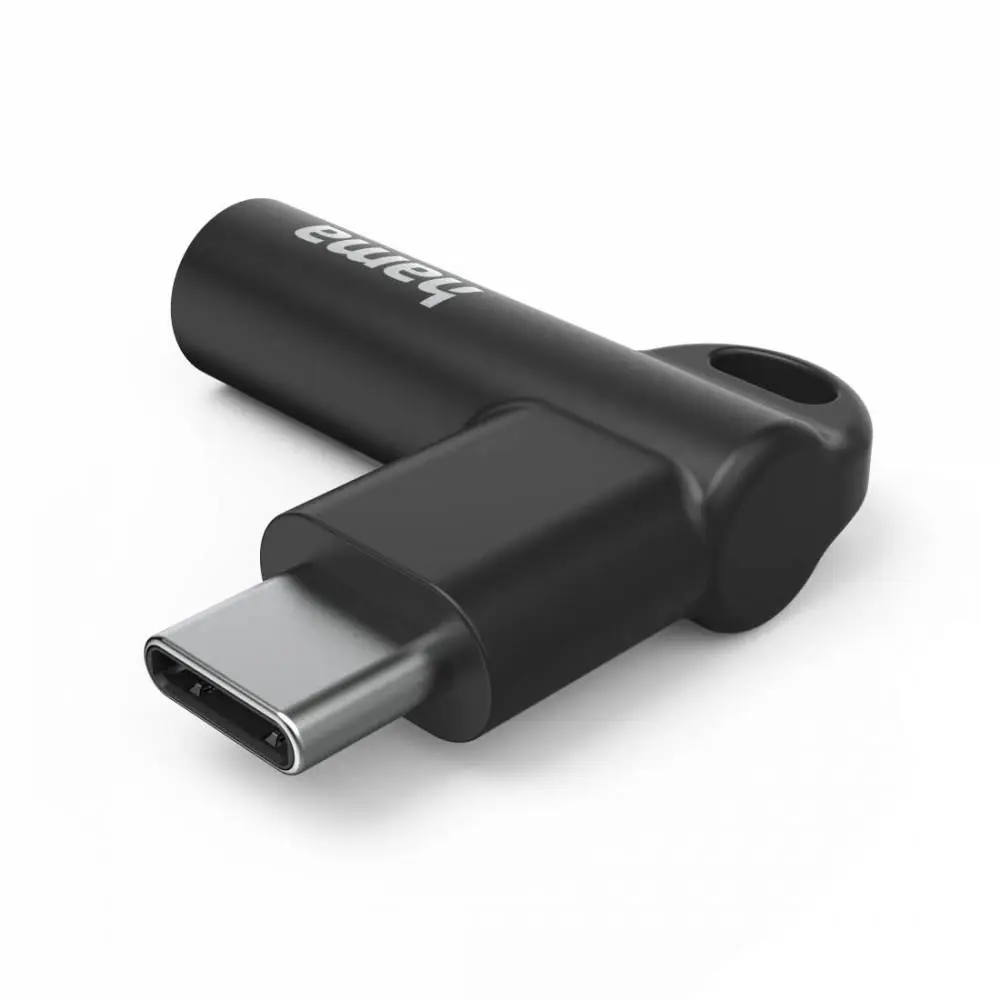 HAMA Адаптер Hama USB-C &ndash; 3,5 mm жак, Aux, 90&deg;, черен