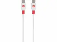 Кабел Skross, USB-C - USB-C мъжко, USB 2.0, 1.2м, Бял