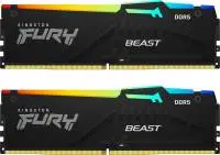 Памет Kingston FURY Beast Black RGB 64GB (2x32GB) 6000MHz CL30 EXPO - KF560C30BBEAK2-64