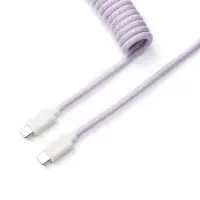 Кабел за клавиатура Keychron Coiled Aviator Straight Custom USB Cable, USB-C - USB-C, Light Purple