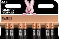 Алкална батерия LR6 AA  8pk блистер SIMPLY MN1500   DURACELL