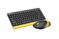 Комплект клавиатура и мишка A4TECH Fstyler F1110, Безжичен, Черен/Жълт