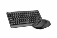 Комплект клавиатура и мишка A4TECH Fstyler F1110Q, Безжичен, Сива