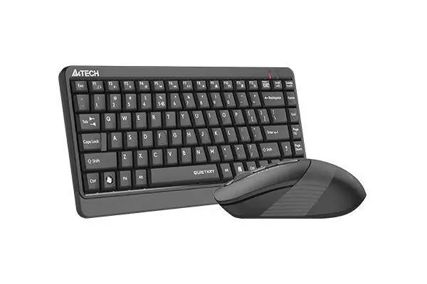 Комплект клавиатура и мишка A4TECH Fstyler F1110Q, Безжичен, Сива